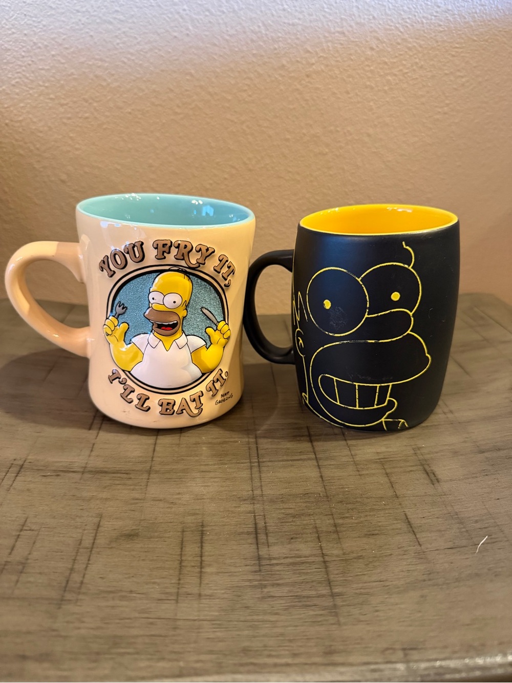 Set of 2 Universal Studios The Simpsons Homer Coffee Mugs